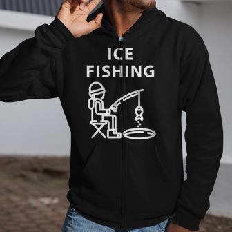 Ice Fishing Lover Fisherman Fishing Lover Gift Zip Up Hoodie | Mazezy