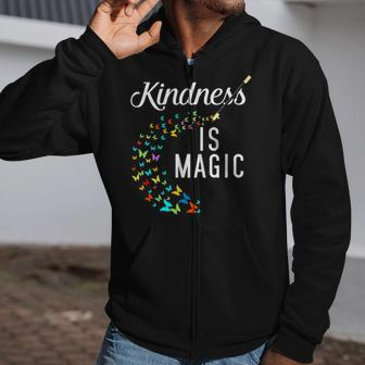 Kindness Is Magic Butterflies Kind Teacher Appreciation Gift Zip Up Hoodie | Mazezy
