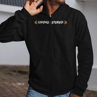 Living Stereo Full Color Arrows Speakers Design Zip Up Hoodie | Mazezy