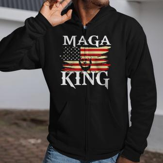 Maga King American Patriot Trump Maga King Republican Gift Zip Up Hoodie
