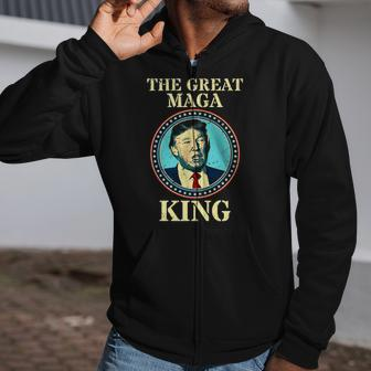 The Great Maga King Donald Trump Ultra Maga Zip Up Hoodie | Mazezy