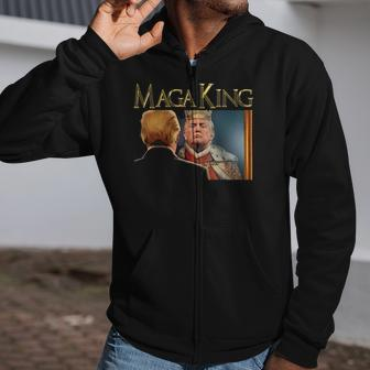 Trump Maga Great Maga King Donald Trump Zip Up Hoodie | Mazezy