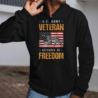 Us Veteran Defender Of Freedom Veterans Day Zip Up Hoodie | Mazezy CA