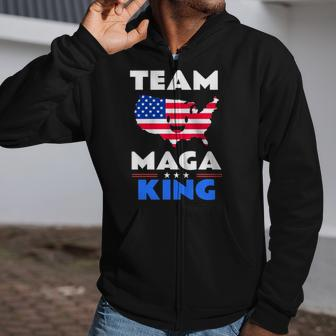 Usa American Flag Patriot Team The Great Maga King Zip Up Hoodie | Mazezy UK