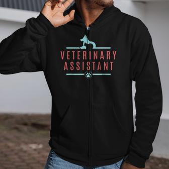Veterinary Assistant Funny Vet Tech Zip Up Hoodie | Mazezy