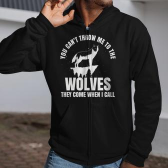 Wolf Leader Wolves Full Moon Wolf Lover Zip Up Hoodie | Mazezy
