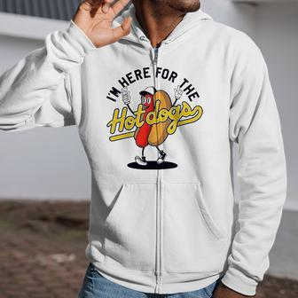 Im Here For The Hot Dogs Zip Up Hoodie | Mazezy