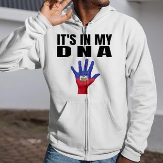 Its In My Dna Haitian Flag Haitian Independence Zip Up Hoodie | Mazezy