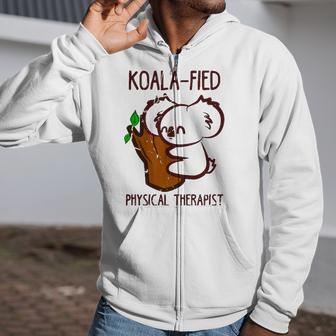 Pt Funny Koala-Fied Physical Therapist Gift Therapy Zip Up Hoodie | Mazezy