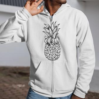 Retro Pineapple 80S Tropical Fruit Lover Gift Zip Up Hoodie | Mazezy