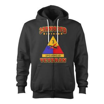 3Rd Armored Division Spearhead Veteran Zip Up Hoodie | Mazezy