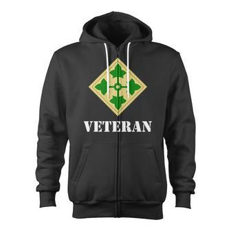 4Th Infantry Division 4Th Id Veteran Wh Hd Zip Up Hoodie | Mazezy