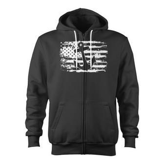Anchor American Flag Boat Captain Gift Zip Up Hoodie | Mazezy