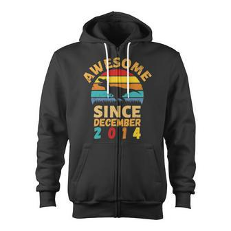 Awesome Since December 2014 Vintage 7Th Birthday Dinosaur Zip Up Hoodie | Mazezy