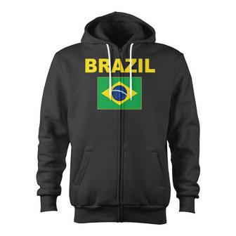 Brazil Brasil Flag Brazilian Flags Jacket Zip Up Hoodie | Mazezy