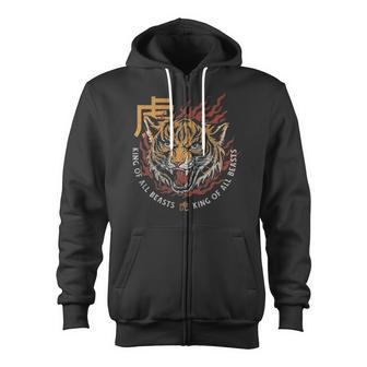 Chinese New Year Of The Tiger Horoscope Zip Up Hoodie | Mazezy