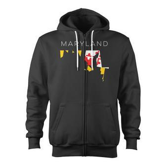 Classy Maryland State Flag Printed Graphic Tee Zip Up Hoodie | Mazezy AU