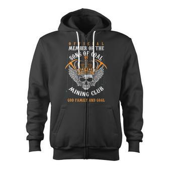 Coal Miner Collier Pitman Mining Member Of The Sons Of Coal Zip Up Hoodie | Mazezy