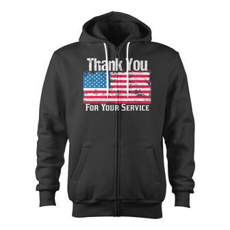 Thank You For Your Servicemilitary Policeman Fireman Zip Up Hoodie | Mazezy