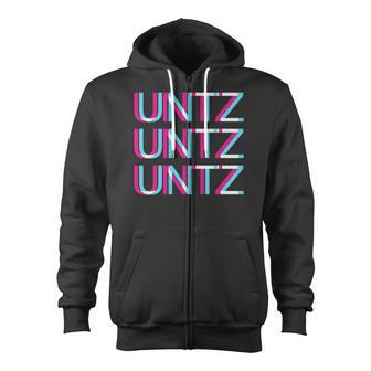 Untz Untz Untz Glitch Trippy Edm Festival Clothing Techno Zip Up Hoodie | Mazezy