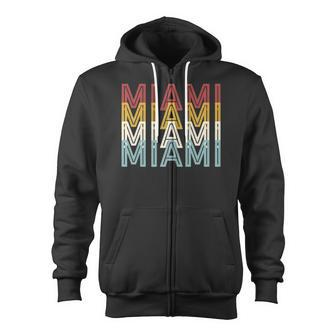 Us American City 70S Retro Usa - Vintage Miami Zip Up Hoodie | Mazezy