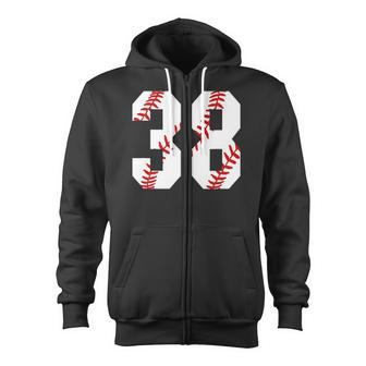 Vintage Baseball 38 Jersey Baseball Number 38 Player Zip Up Hoodie | Mazezy