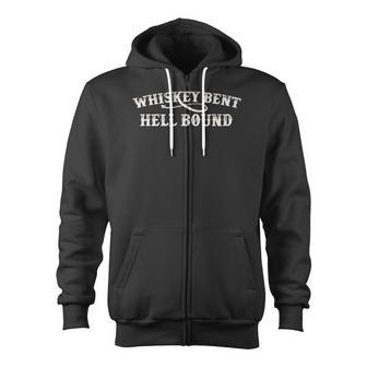 Whiskey Bent And Hell Bound Vintage Outlaw Zip Up Hoodie | Mazezy