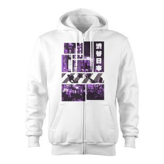 Aesthetic Vaporwave Japan Style 90S Clothes Tokyo Shibuya Zip Up Hoodie | Mazezy