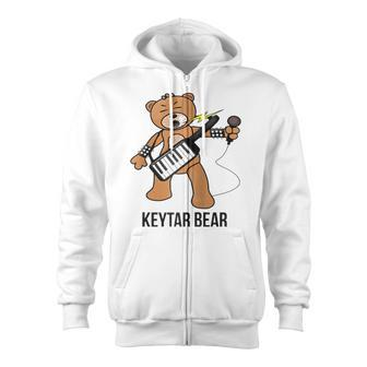 Boston Keytar Bear Street Performer Keyboard Playing Gift Raglan Baseball Tee Zip Up Hoodie
