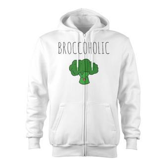 Broccoholic Vegan & Vegetarian Broccoli Lovers Zip Up Hoodie | Mazezy