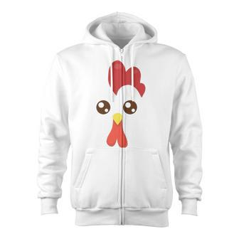 Cute Chicken Face Awesome Halloween Costume Gift Tee Zip Up Hoodie | Mazezy