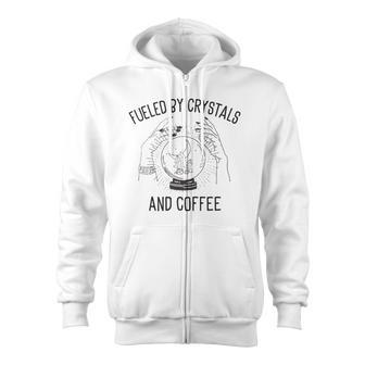 Fueled By Crystals And Coffee Witch Spells Chakra Zip Up Hoodie