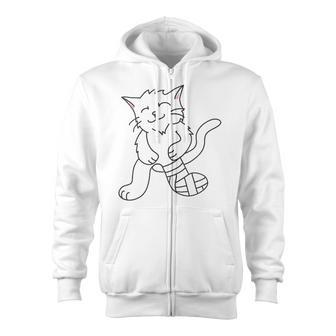Get Well Soon Funny Cat Tee Leg Surgery Recovery Zip Up Hoodie | Mazezy