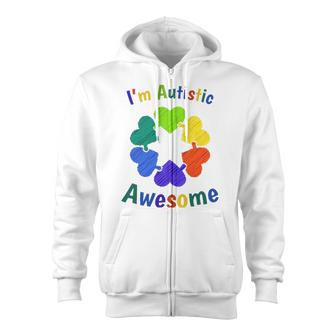 Im Autistic Means Im Awesome Autism Awareness Zip Up Hoodie | Mazezy