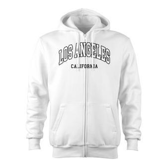 Los Angeles California Throwback Design Classic Zip Up Hoodie | Mazezy