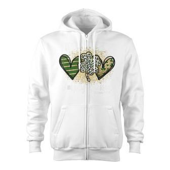 Not Lucky Just Blessed Leopard Shamrock St Patrick Day Faith Zip Up Hoodie - Seseable