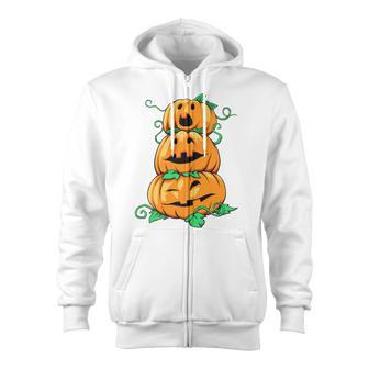 Pumpkin Patch Funny Halloween Gift Zip Up Hoodie | Mazezy