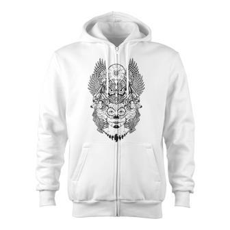 Sugar Skull Owl Day Of The Dead Zip Up Hoodie | Mazezy