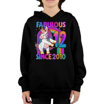 12 Years Old Unicorn Flossing 12Th Birthday Girl Unicorn Youth Hoodie - Seseable