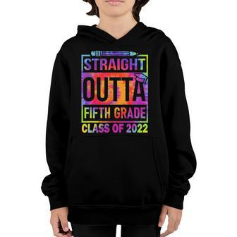2022 Graduation Tiedye Straight Outta 5Th Fifth Grade Youth Hoodie | Mazezy UK