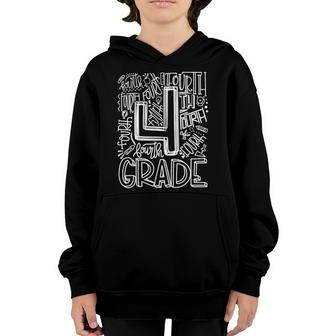 4Th Grade Typography Team Fourth Grade Back To School Gift Youth Hoodie | Mazezy