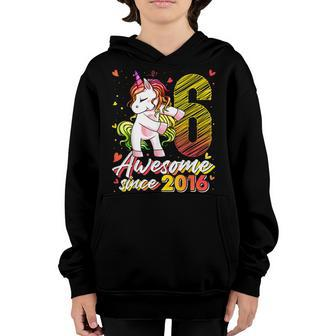 6 Years Old Gifts Unicorn Flossing 6Th Birthday Girl Unicorn V2 Youth Hoodie - Seseable