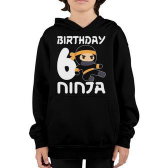 6Th Birthday Ninja Six 6 Years Old Boy Youth Hoodie | Mazezy