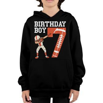 7 Years Old Boy Football Player 7Th Football Birthday Boys Youth Hoodie - Seseable