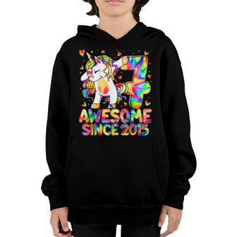 7Th Birthday Colorful Tie Dye 7 Year Old Unicorn Girls Gifts Youth Hoodie - Seseable