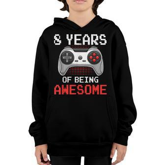 8 Years Old Video Game 8Th Birthday For Boys Kids Gamer Youth Hoodie - Seseable