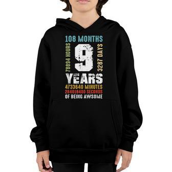 9 Years Being Awesome 9Th Birthday Gift Boy Girl Youth Hoodie | Mazezy
