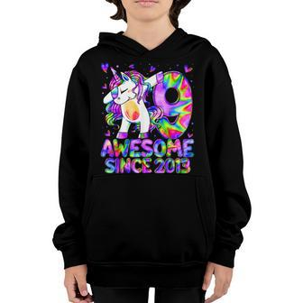 9Th Birthday Colorful Tie Dye 9 Year Old Unicorn Girls Gifts V3 Youth Hoodie - Seseable