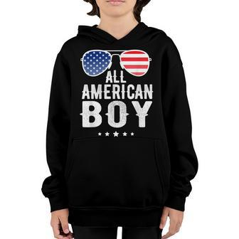 All American Boy 4Th Of July Humor Usa Patriotic Youth Hoodie - Seseable