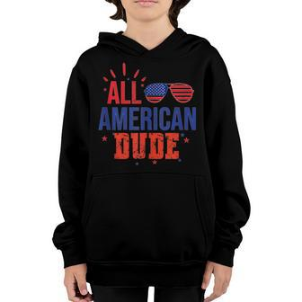 All American Dude 4Th Of July Boys Kids Sunglasses Family Youth Hoodie - Seseable